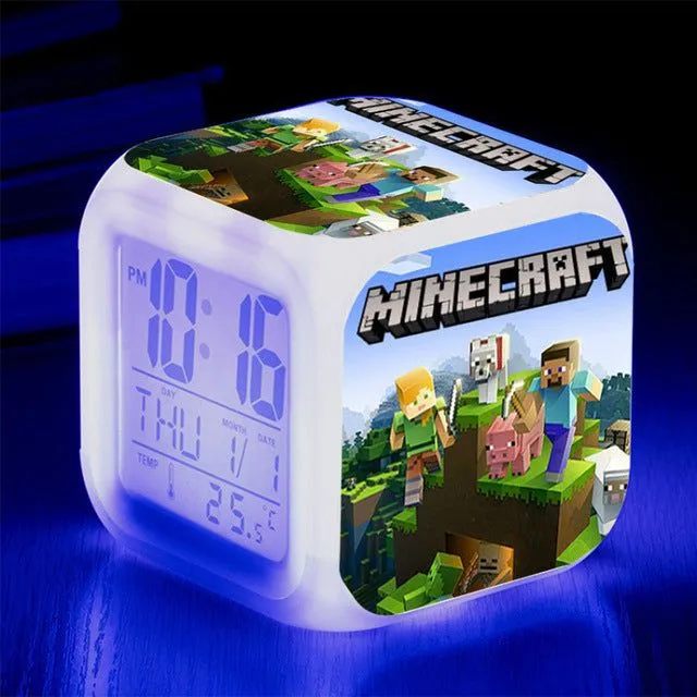 Budzik Minecraft z zegarem cyfrowym z wyświetlaczem LED