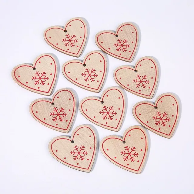 Wooden Christmas decorations - 10 pcs