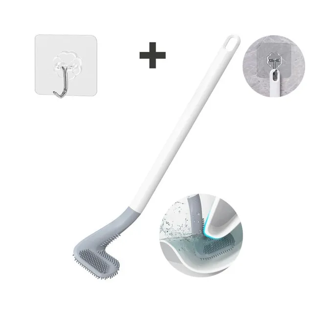 Wall-mounted cleaning brush for toilets