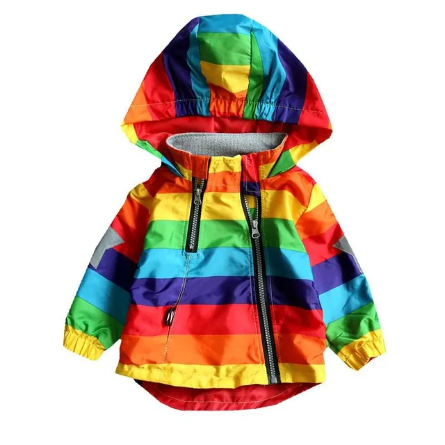 Dětská Rainbow stylová jarní parka s kapucí