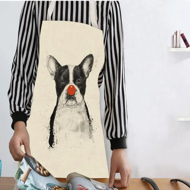 Kitchen apron with dog pattern