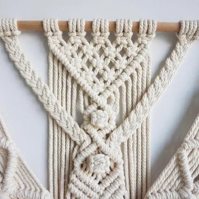 Ručně tkaná nástěnná tapisérie Boho Macrame