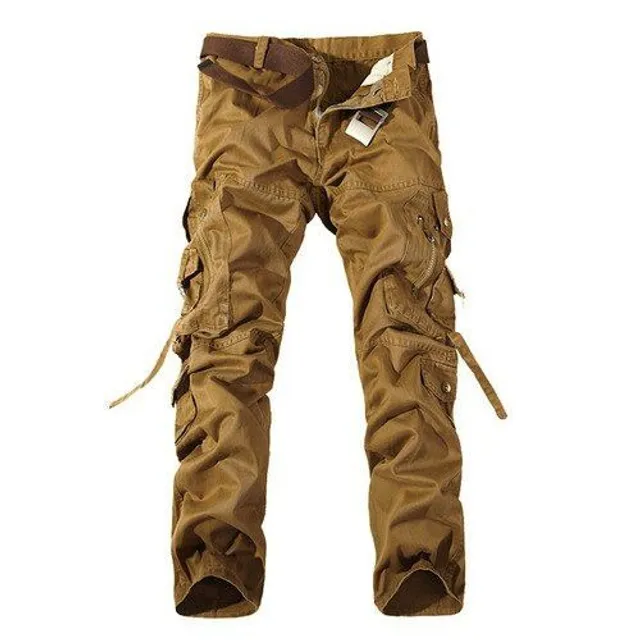 Pantaloni eleganți pentru bărbați cu buzunare Military