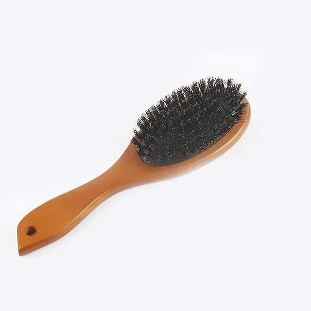 Natural hairbrush with wild boar brush and antistatic treatment