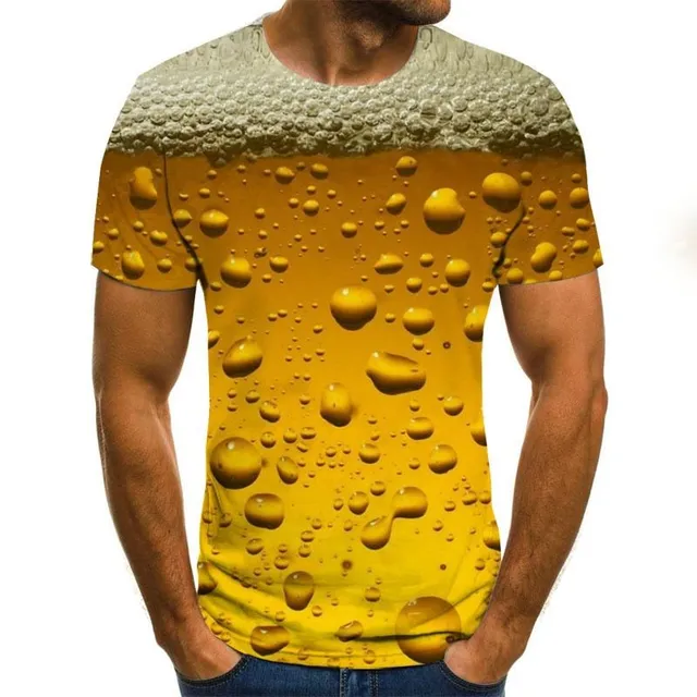 Men's T-shirt with 3D print for beer lovers