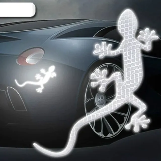 Reflective safety sticker for car - lizard