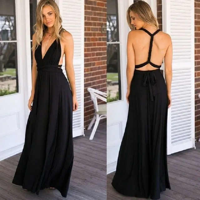 Robe longue à nouer pour femme