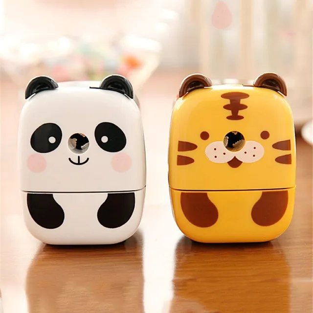 School pencil sharpener with cute animal motif