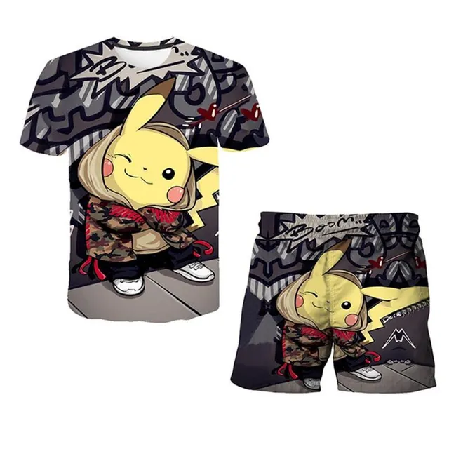 Set tricou și pantaloni scurți pentru copii Pokémon - 2 bucăți