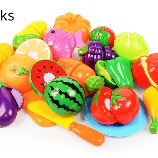 Műanyag gyümölcs és zöldség gyermekek számára - legfeljebb 37 db