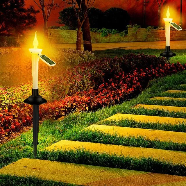 Halloween solar candle with holder - waterproof LED solar lamp for outdoor garden