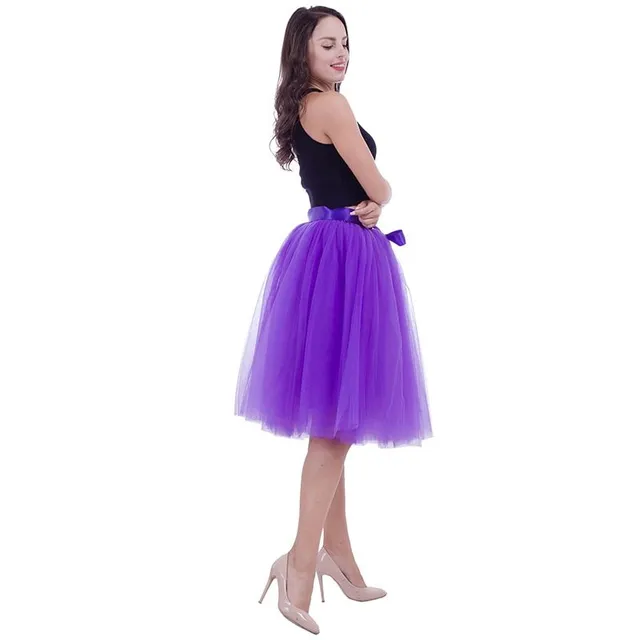 Fashion tulle pleated skirt - Tutu purple