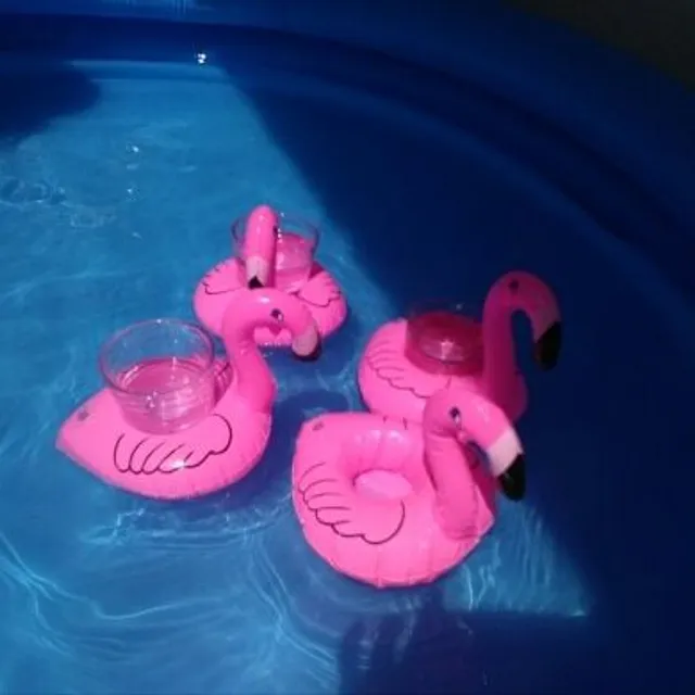 Stylish floating flamingo drink holder