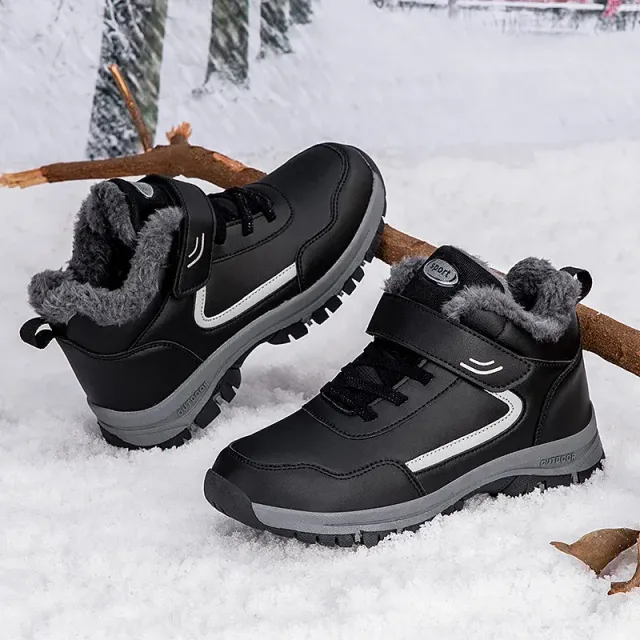 Winter boots with fur waterproof outdoor sneakers men's ankle boots