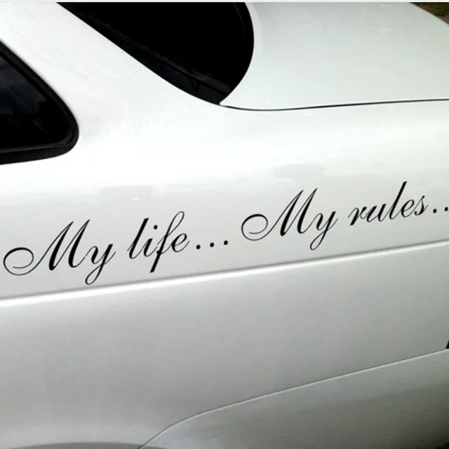 Autocolant pentru mașină „Viața mea... Regulile mele...”