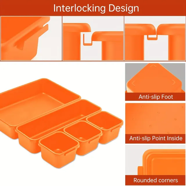 Organizer for toolbox 45 pcs: SUCCESSFUL SETTING for screws, nuts, tools and small parts - orange