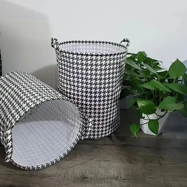 Fixed laundry basket with minimalist design and handle