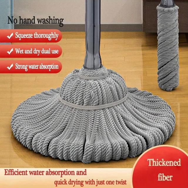 Mop without using hands with rotary pusher - Practical mop on floors for easy and quick cleaning