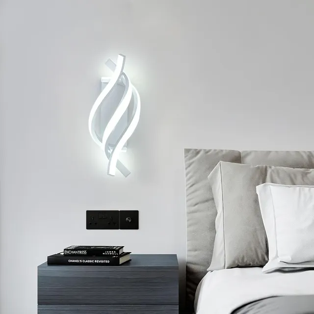 Modern adjustable LED wall lamp with 3 darkening colours, black and white metal wall lamp, decorative lighting