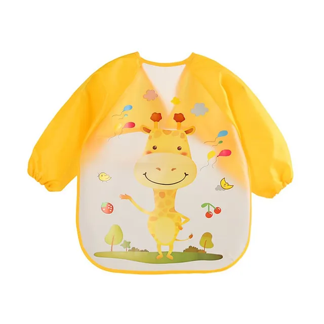 Baby bib with long sleeves