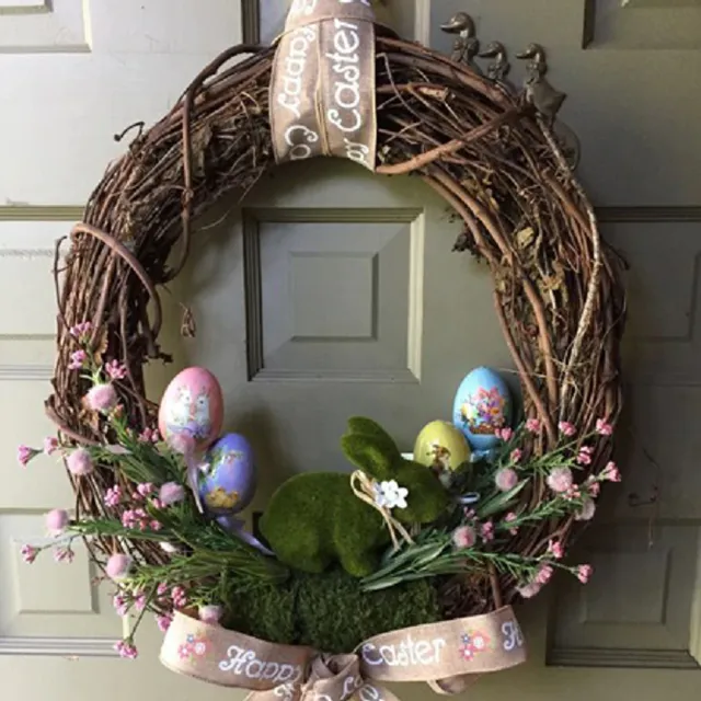 Wicker Easter wreath