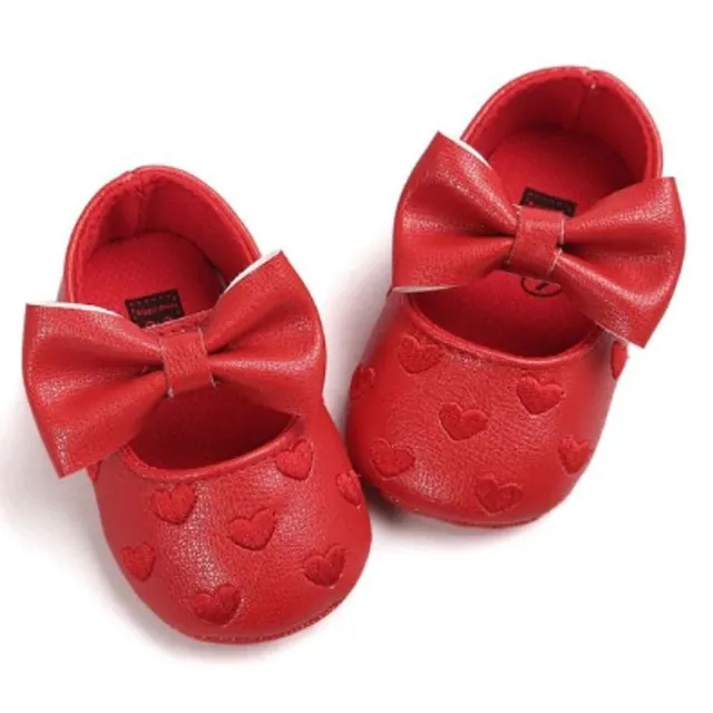 Skórzane buciki dla dziewczyn cervena 6-12-mesicu-2