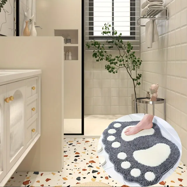 Super-absorption bathroom mat with anti-slip treatment