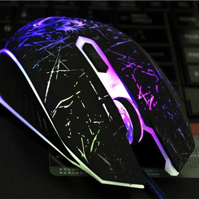 Gaming backlit mouse in black