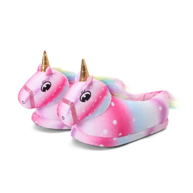 Papuci copii drăguți pentru salopetă / unicorn colorat