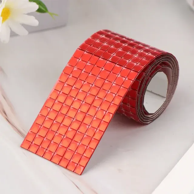 Modern self-adhesive tape consisting of coloured mirrors - discoule style, multiple variants