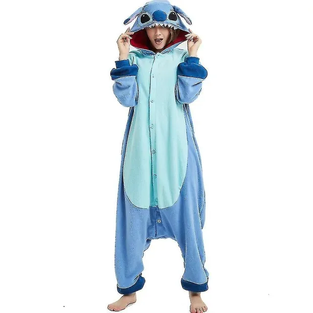 Stitch Pijama Anime Desen Anime Sleepwear Outfit Jumpsuit_y