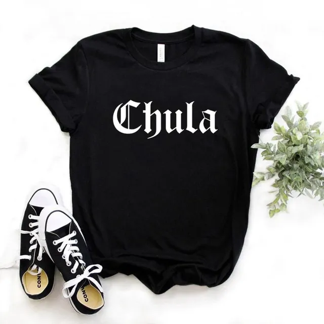 Women's modern luxury T-shirt with Chula inscription