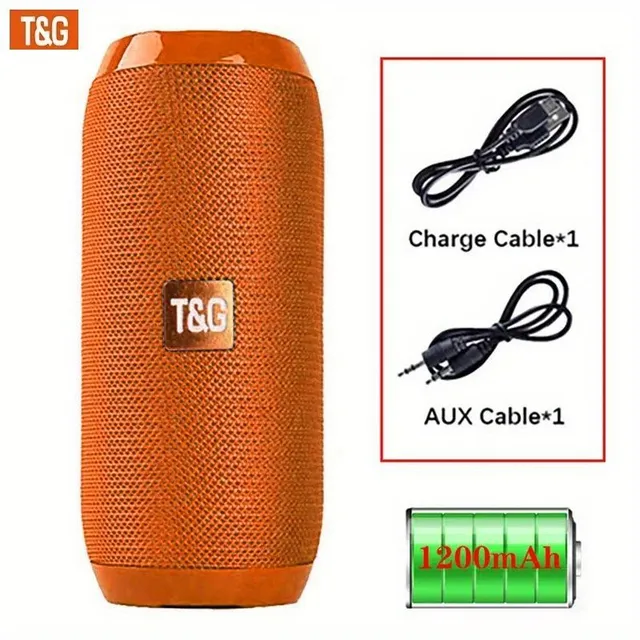 Portable wireless speaker with charging cable and AUX cable