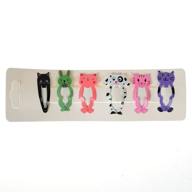 Hair clips with animals - 6 pieces