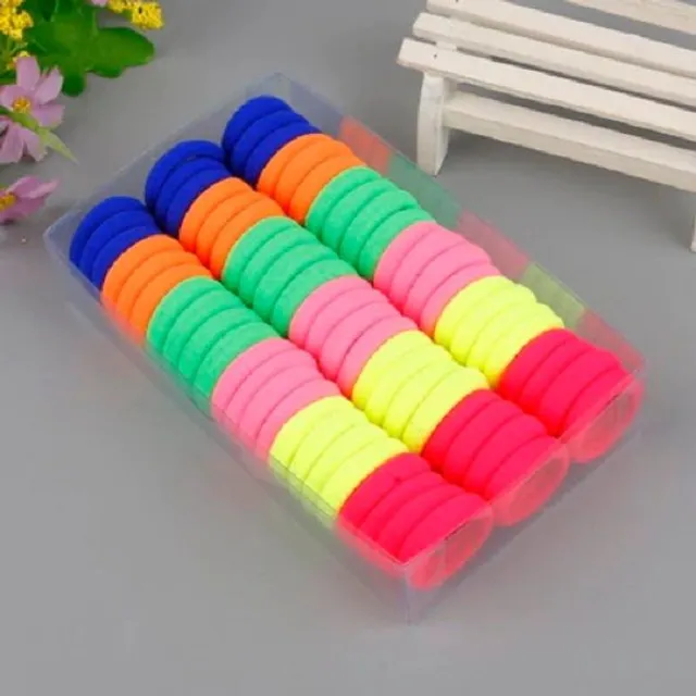 Set of cotton rubber bands for hair - 66 pcs