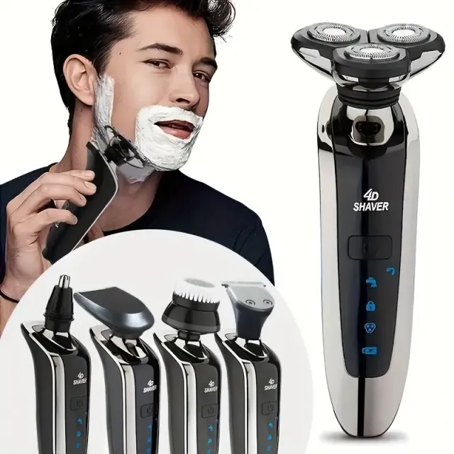 Waterproof battery razor 4D - perfect shaving without irritation for men