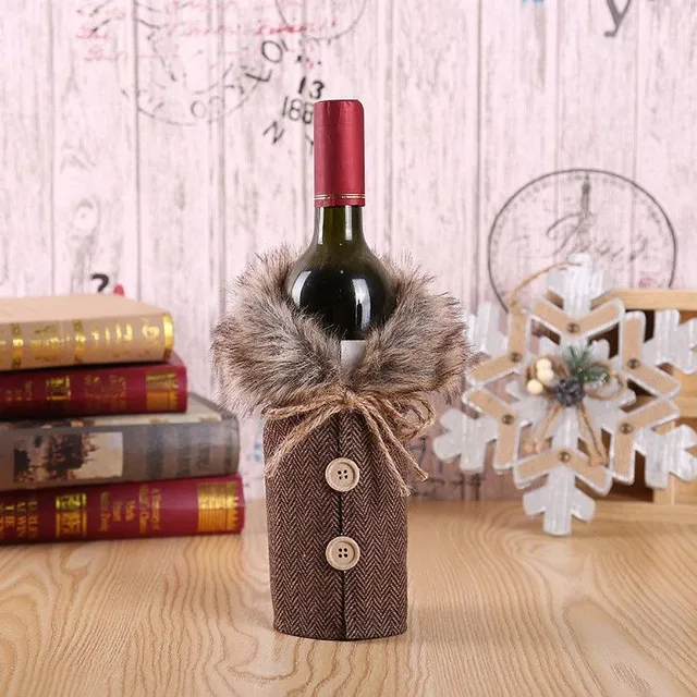 Beautiful wine bottle pouch with Christmas motif Debbie