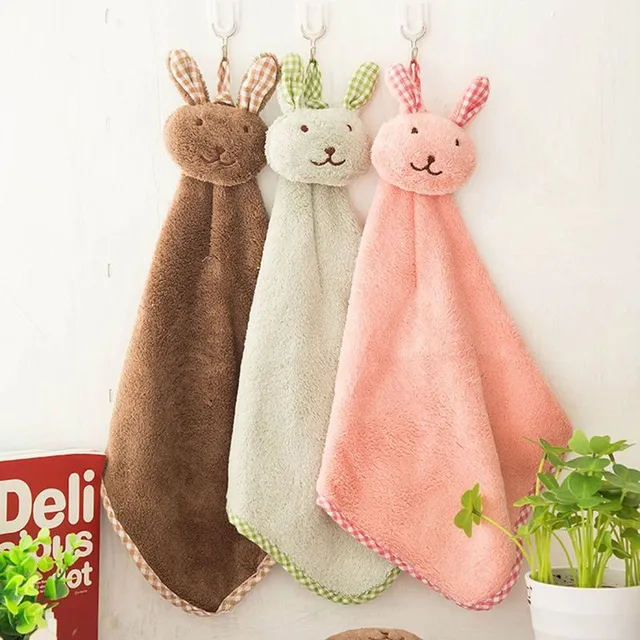 Serviette pour enfant en forme de lapin