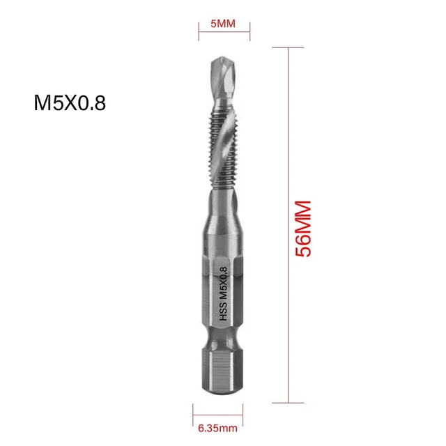 Impact drill Titanium hex shanks HSS thread Metric impact drills Screw set M3 M4 M5 M6 M8 M10 Hand tools