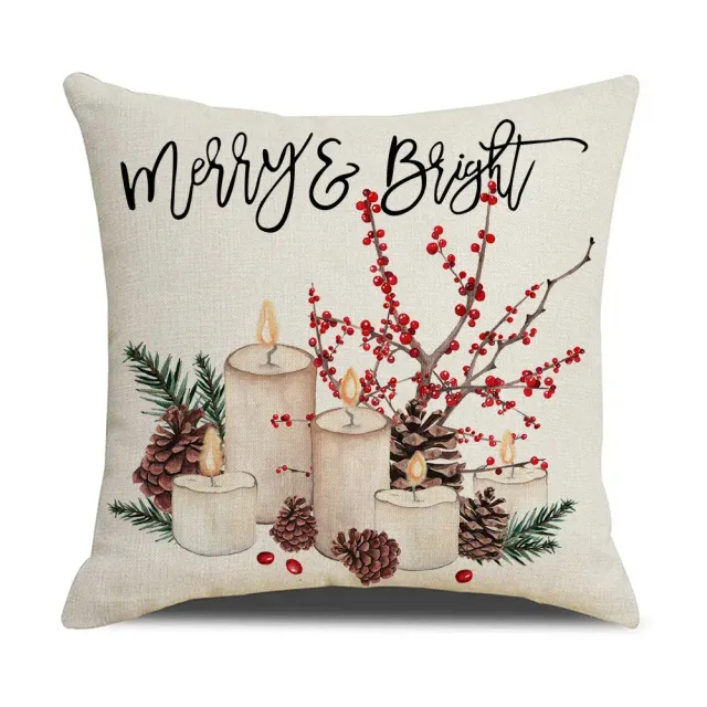 Christmas pillowcase with simple printing - linen pillowcase