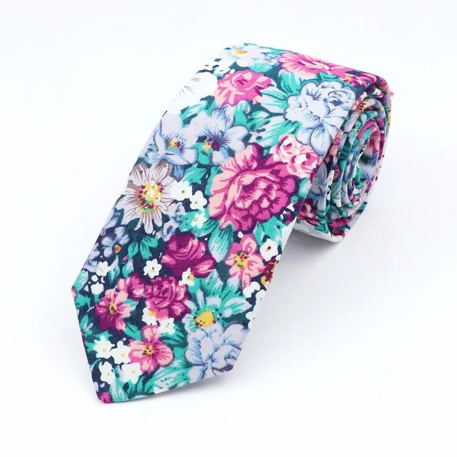 Stylish unisex tie with floral motif Clive