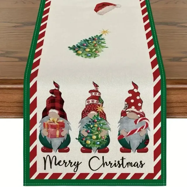 Christmas table runner from household linen and dining room
