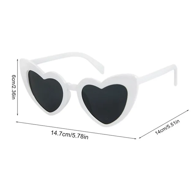 Luxurious single color sunglasses in the shape of a heart