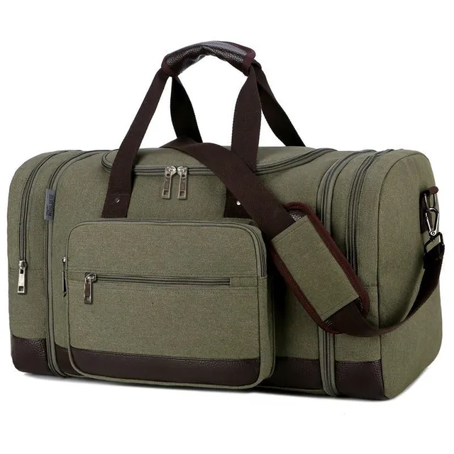 Taška na zip, plátěná cestovní taška, všestranná velká noční taška pro víkendy