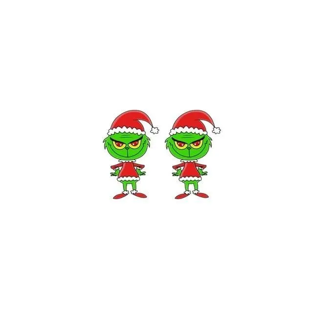 Stuffed earrings with Christmas Grinch