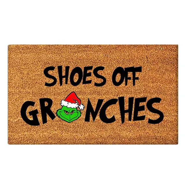 Anti-slip entrance mat with Christmas Grinche print