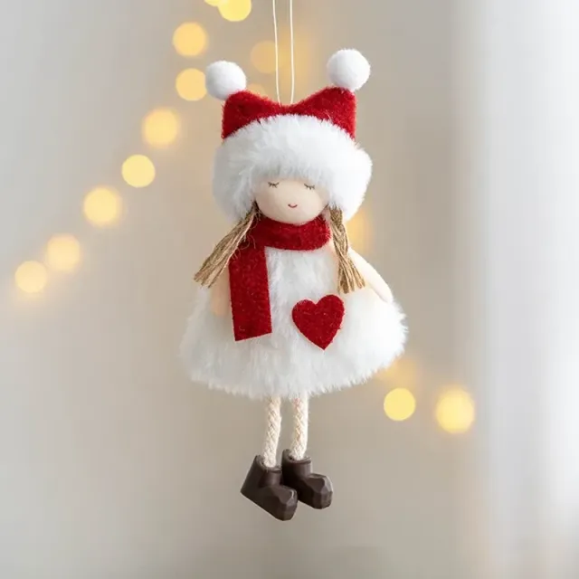 Vianočné vianočné dekoratívne znaky stromu - dievča, soby a snehuliak