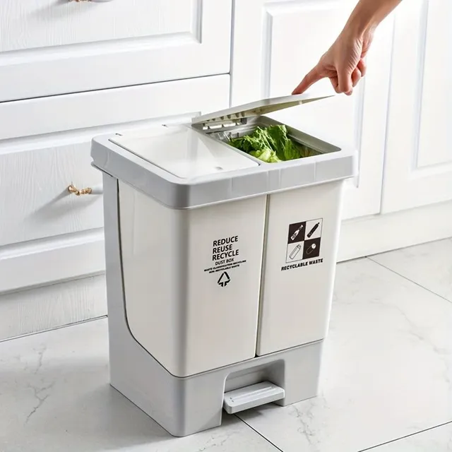 Waste basket sorted 20 l/5,28 gallons, Kitchen garbage basket with pedal and lid, Creative household