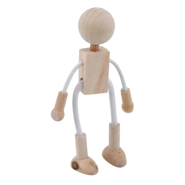 Jucărie creativă din lemn, manual asamblată, în formă de omuleț