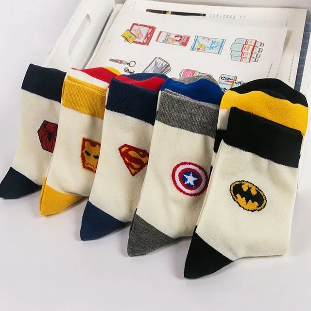 Unisex stylish socks and superhero motif